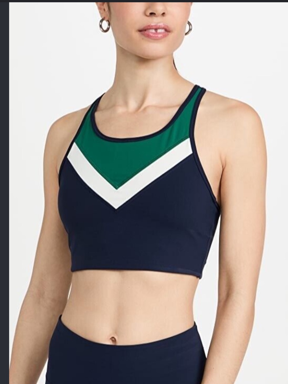 Kyodan Navy, Green & White Chevron Sports Bralette